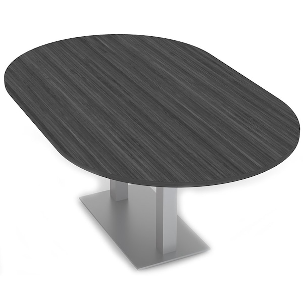 Racetrack Shaped 6 Person Conference Room Table, 46" W, 6 ft. L, 29" H, Asian Night